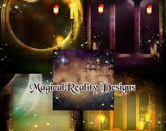 Digital Fantasy Backgrounds {Scenes} Digital Scrapbook - Legends Of The Dragon - Magical Backgrounds-Fairy Backgrounds-Enchanted - Dragons