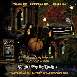 Halloween Backgrounds {PU-CU-AU} Digital Scrapbook - Halloween Backgrounds - Spooky Backgrounds - Magical Backgrounds - Fantasy Backgrounds