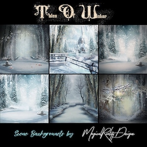 Tales Of Winter 2 Scenes - Digital Scrapbooking - Winter Themed - Fantasy kit - Winter Backgrounds - Winter Papers - Christmas Scrapbook Kit
