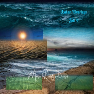 Water Overlays Set 4 - Photoshop Overlays - Digital Scrapbooking - Water Clipart - Water png - Photomask - Magical - Fantasy -Under The Sea