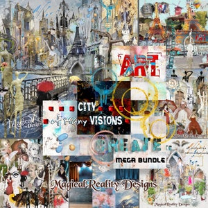 Uso città di molte visioni MEGA pacchetto artistico - artistico e per uso personale - con tutto ciò che in esso e BONUS - Scrapbooking digitale