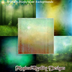 Digital Scrapbook - Friendly Magic Giant Backgrounds - Fantasy - Magical - Papers - JPG - Artistic - Fantasy Art - Fairytale