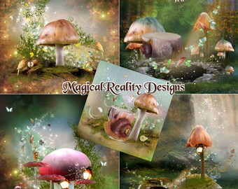 Digital Fantasy Backgrounds {Set 1} Digital Scrapbook - Lullaby Of The Leaves - Magical Backgrounds - Fairy Backgrounds - Enchanted - JPG