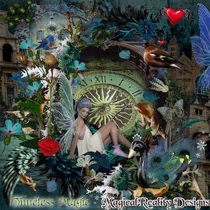 Magia atemporal - Kit de Scrapbook Digital - Superposiciones de Photoshop - Scrapbook Mágico - Scrapbook Fantasía -Fairy- Bosque Mágico - Bosque Fantasía