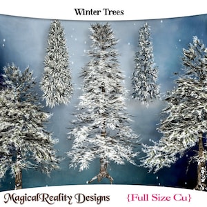 Winterbäume für kommerzielle Nutzung Digitale Scrapbook-Kit