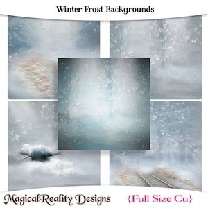 Winter Frost Backgrounds  for Commercial Use Digital Scrapbook kit