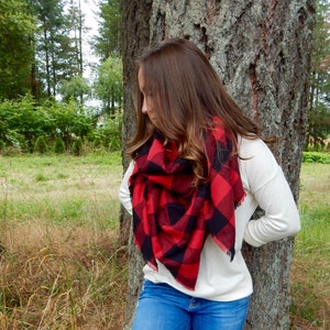Red and black buffalo plaid scarf shop