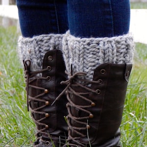 Boot Cuff Socks Leg Warmers Boot Warmers / Bull Run /in Gray Marble image 1