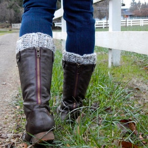 Boot Cuff Socks Leg Warmers Boot Warmers / Bull Run /in Gray Marble image 2