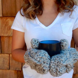 Mittens for Women, Wrist Warmers, Hand Warmers ~ Gray Marble