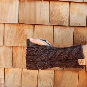 Fingerless gloves, Hand warmers, Arm warmers,  in Chocolate Brown