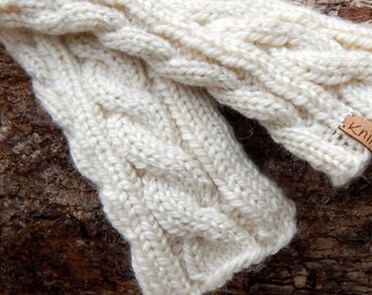 Fingerless gloves, Bridal Gloves, Wedding Gloves, Hand warmers, Knit Arm warmers, Wrist Warmers,Texting Gloves ~ Alpaca Cream