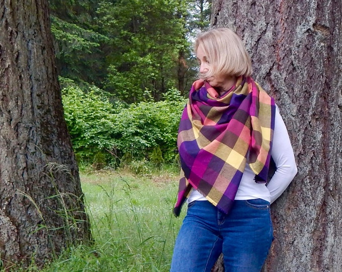 Plaid Blanket Scarf Wrap Scarf Multi Colored Buffalo Plaid Etsy