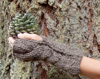 Fingerless gloves for Women, Hand warmers, Arm warmers,  in Chunky Barley