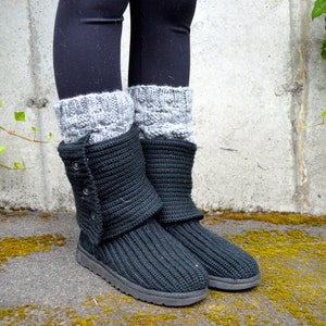 Boot Cuffs, Boot Toppers, Leg Warmers, Boot Warmers / THE  ALSEAS / stone gray