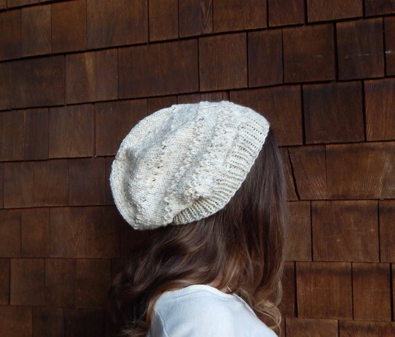 Slouch Beanie ~ Cream~ Knit Hat - Etsy display picture 2