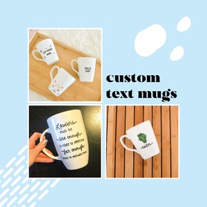 Taza pintada a mano con texto personalizado / Taza personalizada