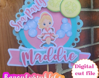 Spa Party Cake Topper SVG