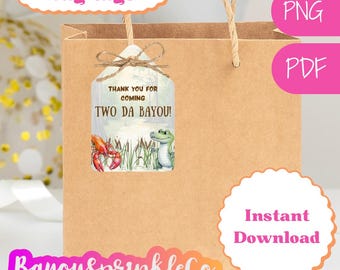 Two da bayou Louisiana swamp printable bag tags