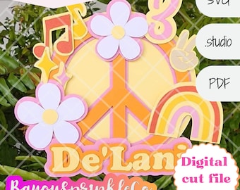 Groovy Cake Topper SVG