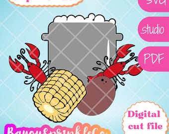 Crawfish pot corn and potato Clipart SVG cut file Pack