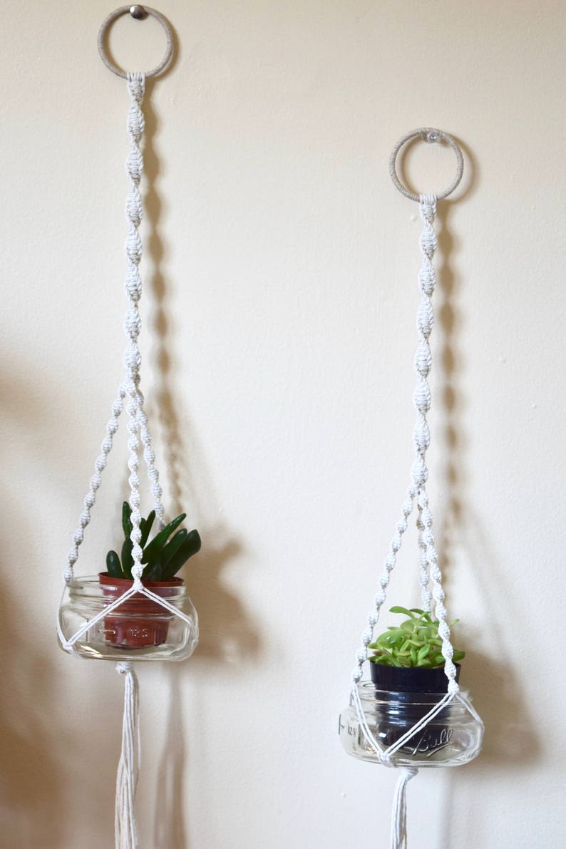 Macramé PLANT HANGER glass mason jar wall hanging beach decor Etsy