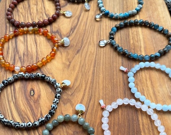 Charmed Gemstone Stretch Bracelet