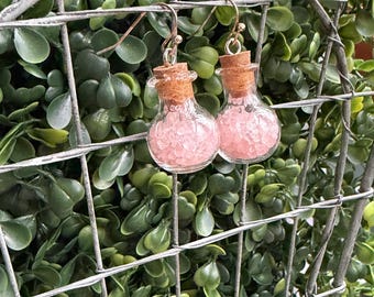 Crystal Filled Potion Bottle Earrings