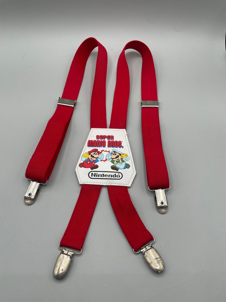 Super Mario Bros Nintendo Suspenders 1988 Etsy