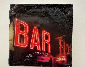 Bar | Encaustic Painting | Urban Photography | Toronto Wall Art | Block Art