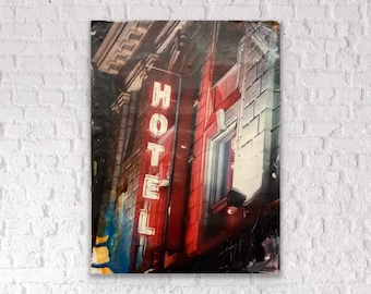 Hotel (Drake Hotel Toronto) | Encaustic Painting | Bar Photography | Bar Sign | Block Art