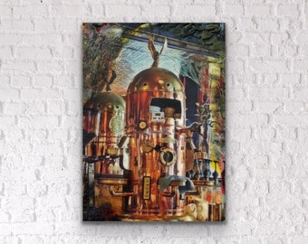 Espresso Machine Art | Cafe Art | Coffee Art  | Mid Century Modern Art | Coffee Shop Art | Wall Art