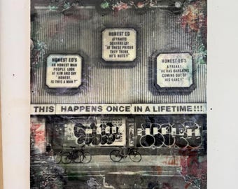 This Happens Once In A Lifetime – Large Urban Wall Art – Movie Photography on Wood – Modern Mixed Media Encaustic Painting – 36x48 Original