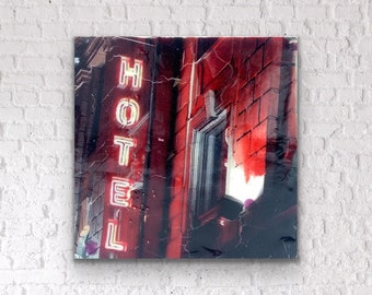 Hotel (Drake Hotel Toronto) | Encaustic Painting | Bar Photography | Bar Sign | Block Art