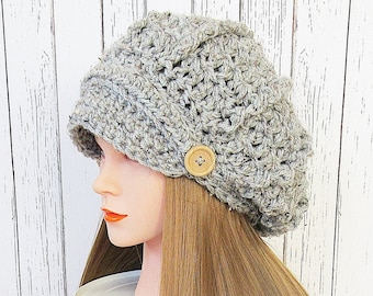 Camille Newsboy Slouch Hat, Women's Slouchy Ribbed Hat