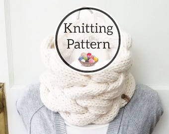 Pattern, Quinn Cable Cowl Knitting Pattern, Infinity Scarf Pattern, Braid Scarf