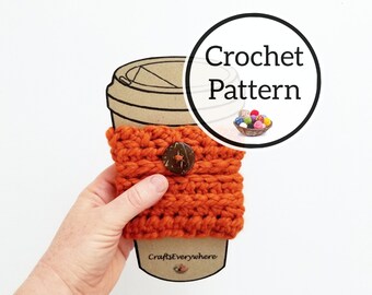 Crochet Pattern, Braid Cup Cozy Pattern, Coffee Cup Cozy Pattern