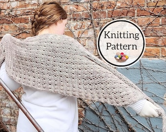 Knitting Pattern, Drop and Wrap Shawl, Scarf, Knit Wrap