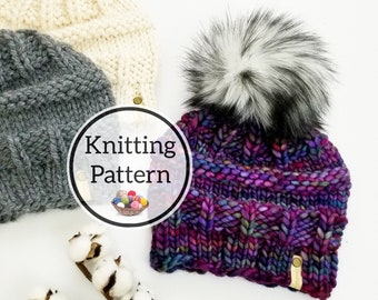 Pattern, Ascent Beanie Knit Hat Pattern, Newborn, Infant, Baby/Toddler, Child/Adult Knit Toque Pattern, Knit PDF Pattern