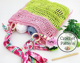 Crochet Pattern, Lilac Market Bag, Mesh Reusable Bag Pattern