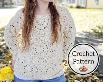 Crochet Pattern, Doily Sweater, Crochet Sweater Recipe, Doily Patterns, Lace Jumper