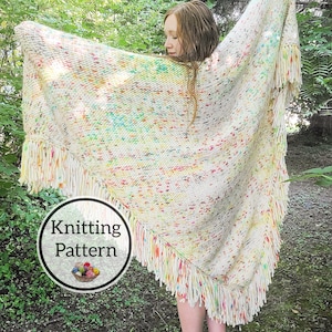Knit Pattern,  And Just Like That Carrie Knit Wrap, Blanket Pattern, Triangle Blanket