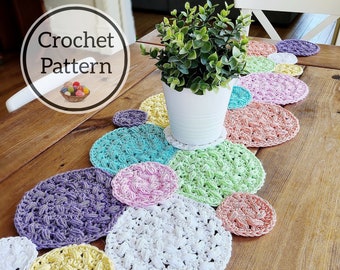 Crochet Pattern, Puff Dreams Table Runner Pattern, Crochet Doily Pattern
