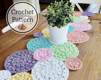 Crochet Pattern, Puff Dreams Table Runner Pattern, Crochet Doily Pattern
