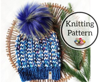 Patrón de punto, patrón de gorro de punto Vanora Beanie, patrón de tejido