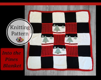 Knit Pattern, Into the Pines Blanket, Blanket Pattern, Afghan, Quilt, Blanket