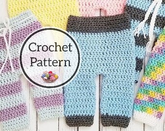Crochet Pattern, Newborn-3 months Crochet Pants Pattern, Photo Prop Pattern