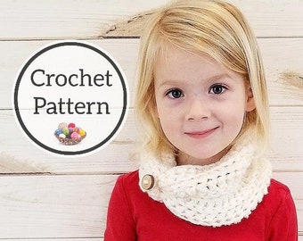 Crochet Pattern, Crochet Cowl Pattern in Child and Adult Sizes