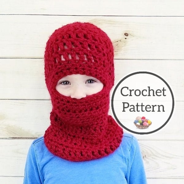 Crochet Pattern, Avery Balaclava, Ski Mask Pattern, Instant Download, Toddler, Child, Teen/Small Adult, Adult/Large Adult Sizes