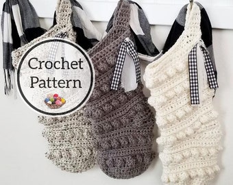 Pattern, Cobblestone Crochet Stocking Pattern, Crochet Stocking Pattern, Christmas Stocking Pattern